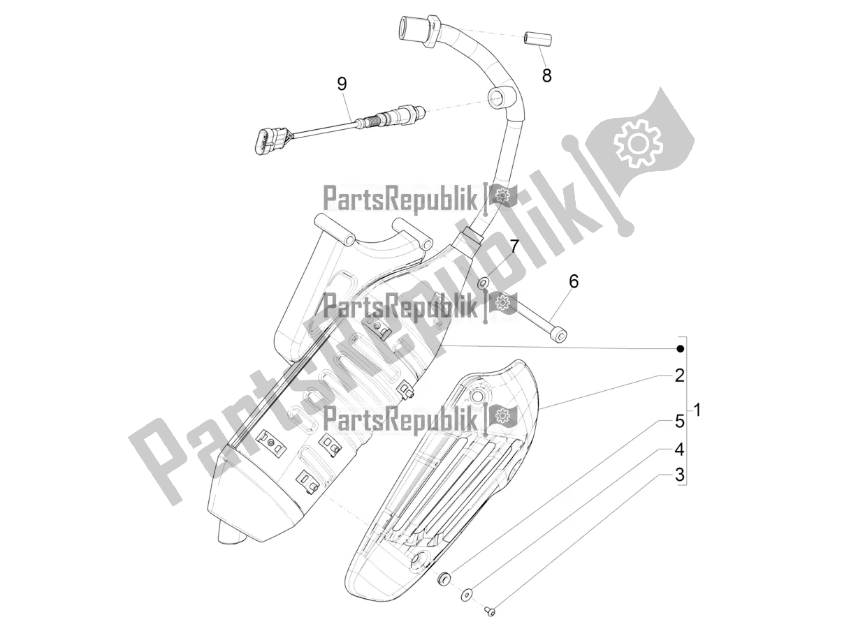 Toutes les pièces pour le Silencieux du Vespa Primavera 50 4T 3V 25 KM/H 2019