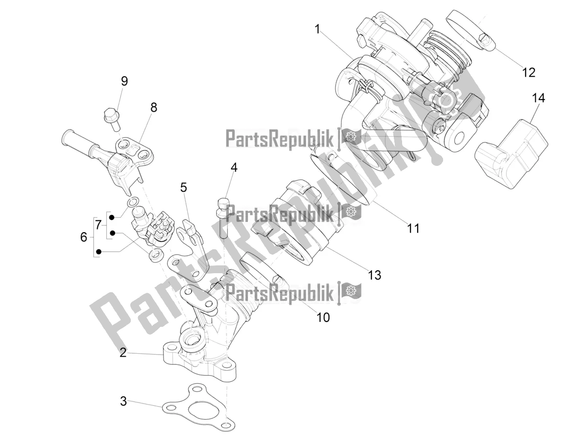 Todas as partes de Throttle Body - Injector - Induction Joint do Vespa Primavera 50 4T 3V 25 KM/H 2019