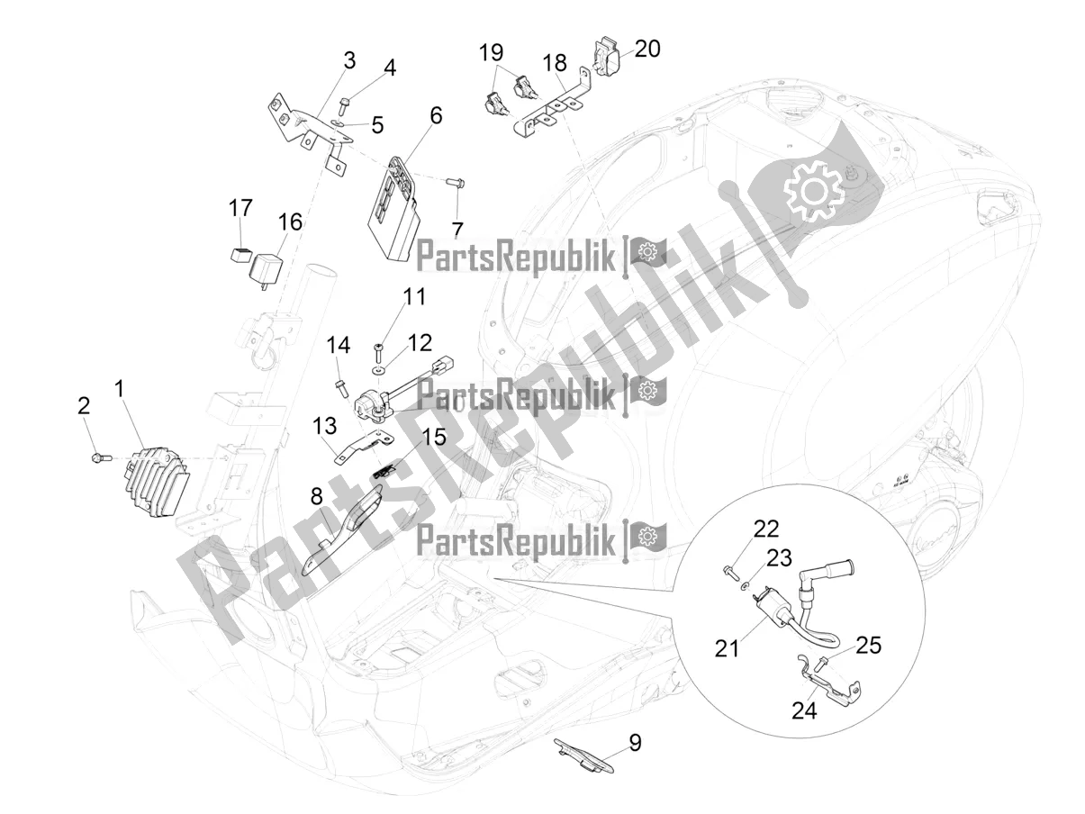 Todas las partes para Reguladores De Voltaje - Unidades De Control Electrónico (ecu) - H. T. Bobina de Vespa Primavera 50 4T 3V 25 KM/H 2019