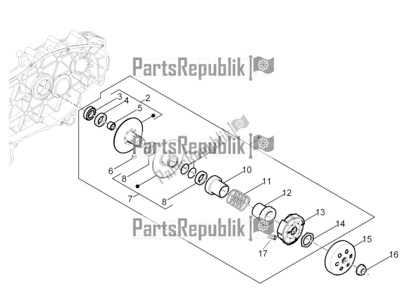 Tutte le parti per il Puleggia Condotta del Vespa Primavera 50 4T 3V 30 MPH USA 2020