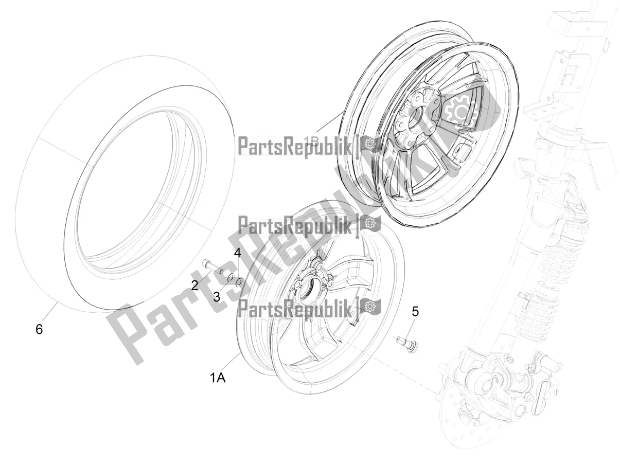 Todas las partes para Rueda Delantera de Vespa Primavera 50 4T 3V 30 MPH USA 2020