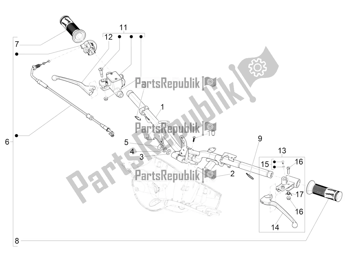 Todas las partes para Manillar - Master Cil. De Vespa Primavera 50 4T 3V 30 MPH USA 2020