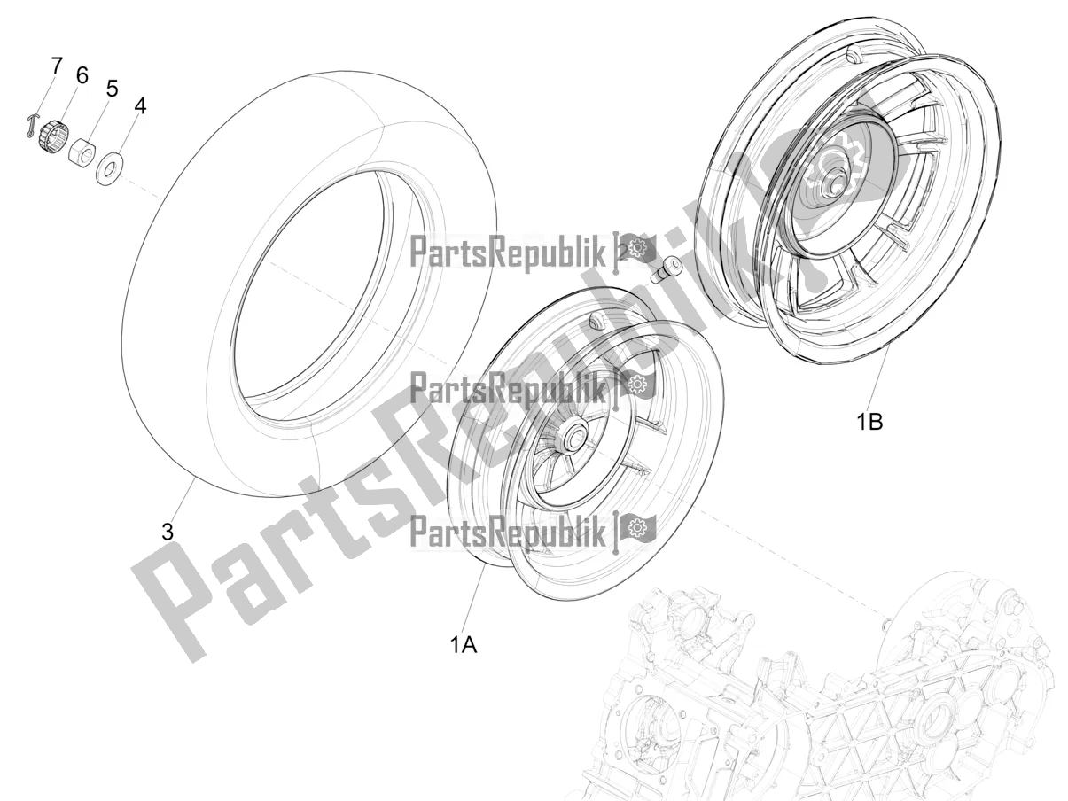 Todas las partes para Rueda Trasera de Vespa Primavera 50 4T 3V 30 MPH USA 2020