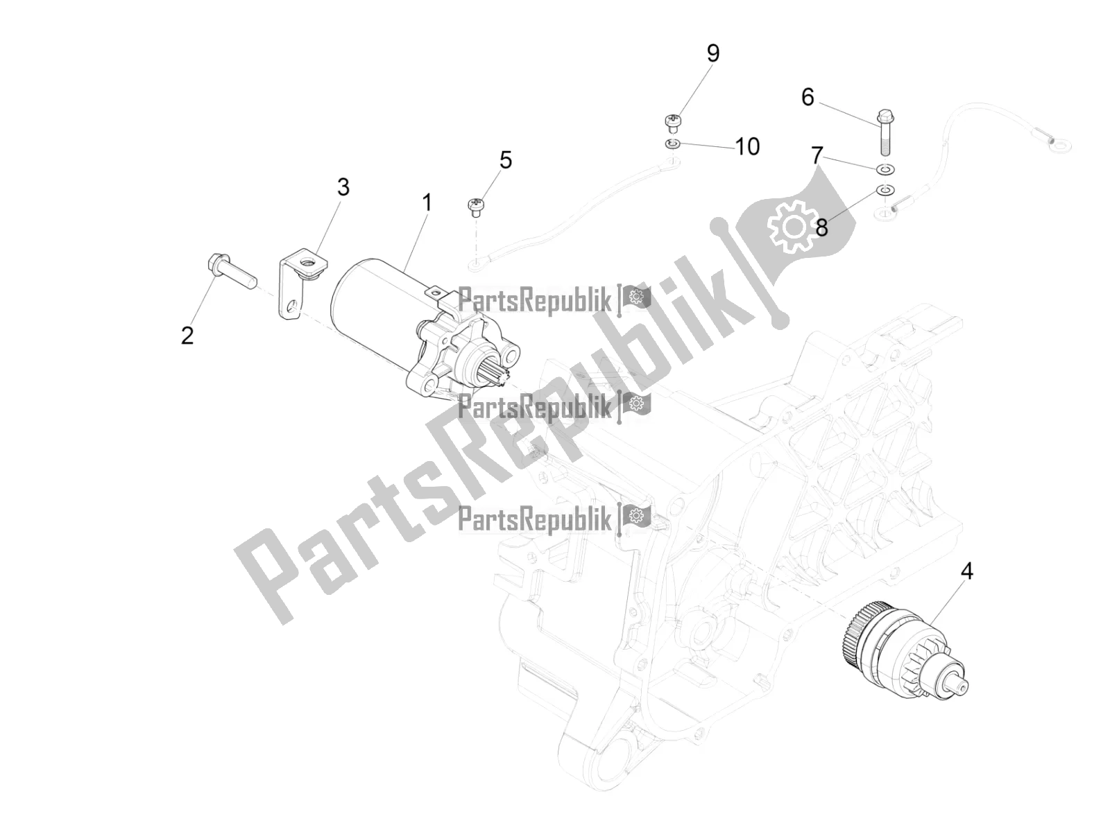 Wszystkie części do Stater - Rozrusznik Elektryczny Vespa Primavera 50 4T 3V 30 MPH USA 2020