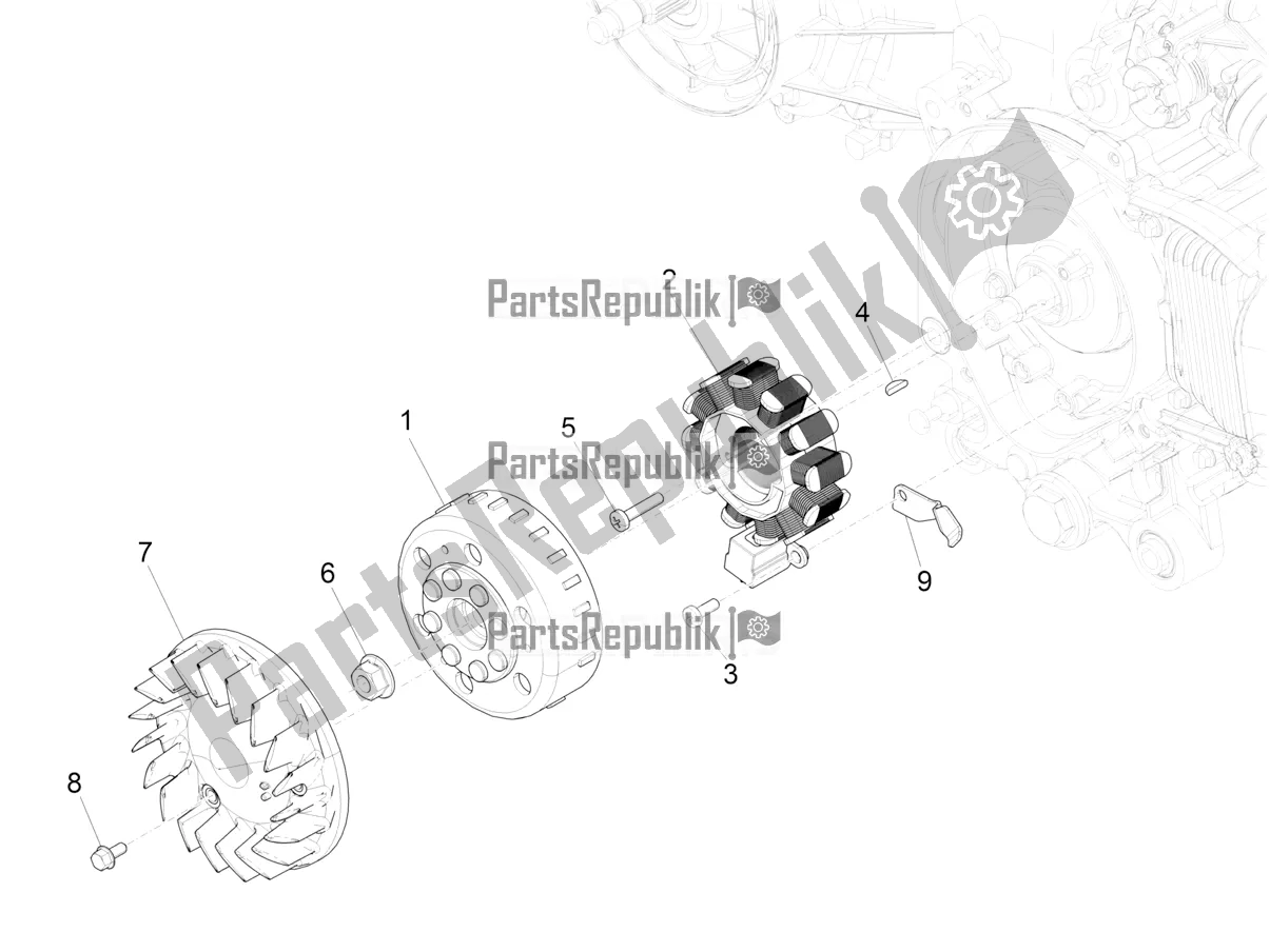 Toutes les pièces pour le Volant Magnéto du Vespa Primavera 50 4T 3V 30 MPH USA 2021