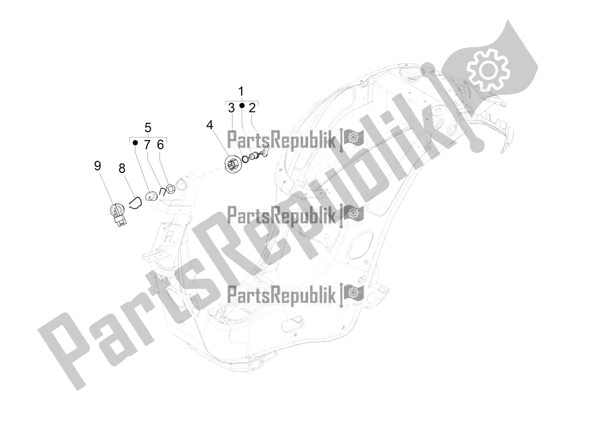 Toutes les pièces pour le Serrures du Vespa Primavera 50 4T 3V 30 MPH USA 2021