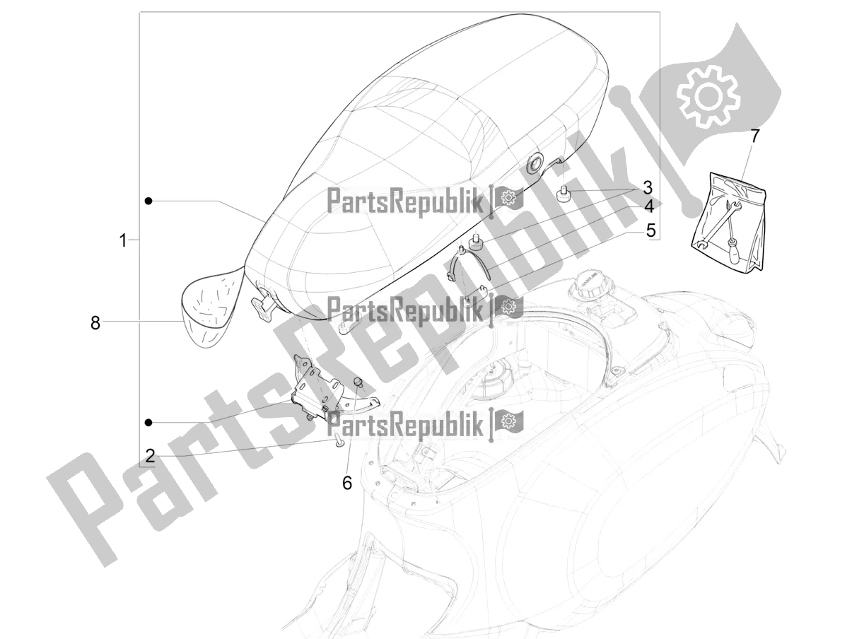 Toutes les pièces pour le Selle / Sièges du Vespa Primavera 50 4T 3V 30 MPH USA 2021