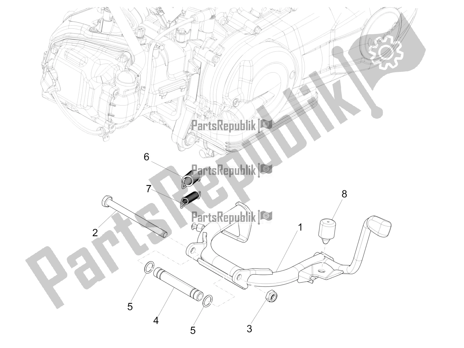 Toutes les pièces pour le Des Stands du Vespa Primavera 50 4T 3V 30 MPH USA 2021