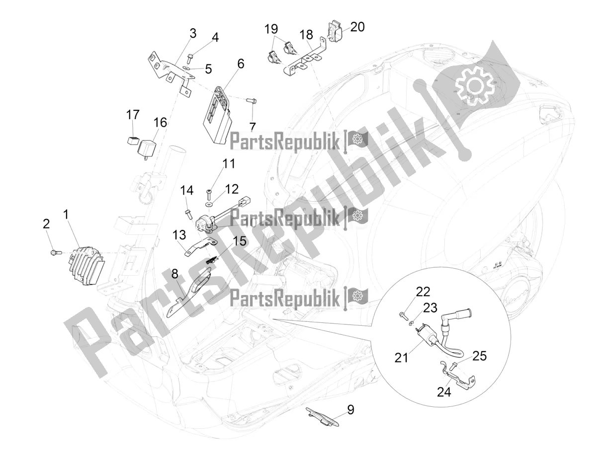 Toutes les pièces pour le Régulateurs De Tension - Unités De Commande électronique (ecu) - H. T. Bobine du Vespa Primavera 50 4T 3V 30 MPH USA 2022