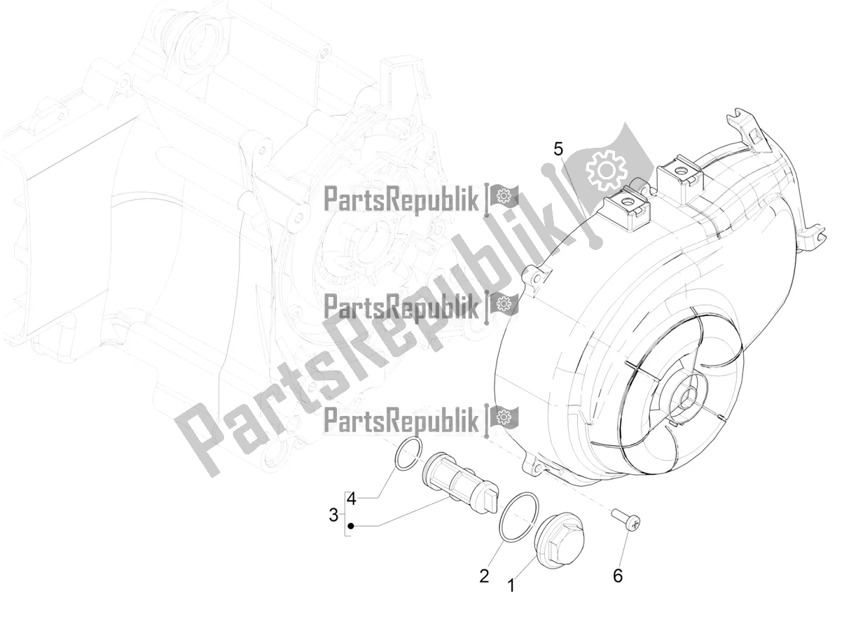 Toutes les pièces pour le Couvercle Magnéto Volant - Filtre à Huile du Vespa Primavera 50 4T 3V 2017