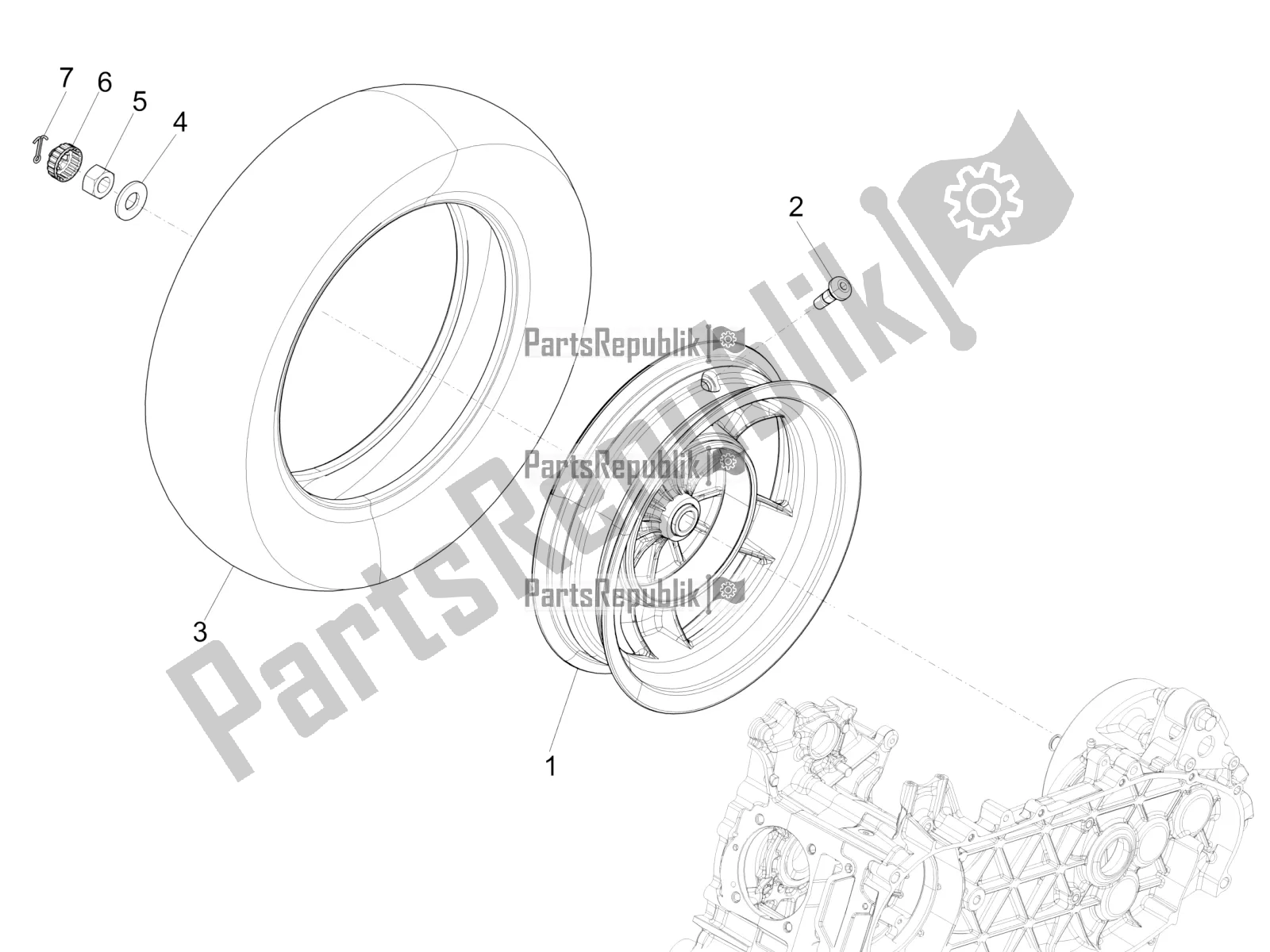 Toutes les pièces pour le Roue Arrière du Vespa Primavera 50 4T 3V 2017