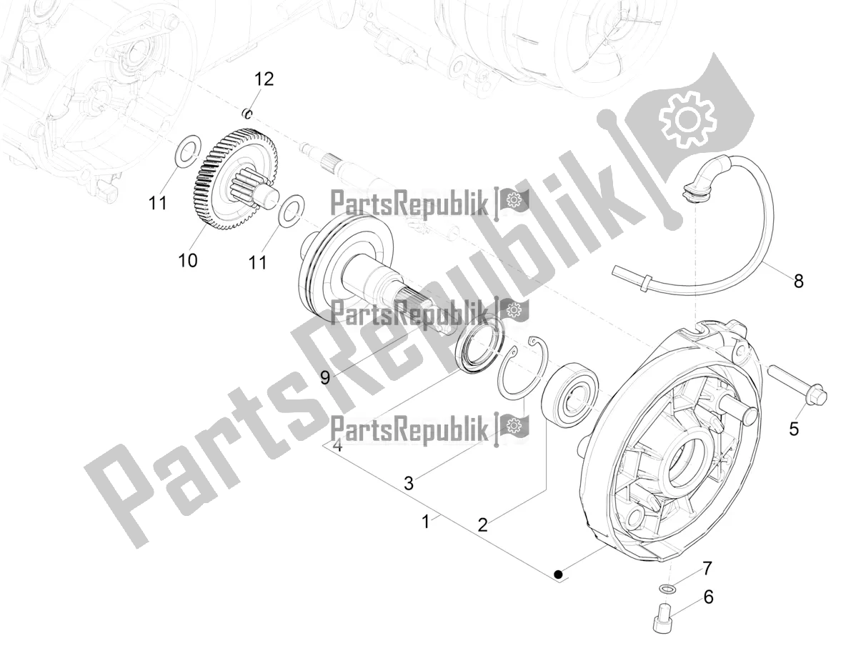 Todas las partes para Unidad De Reducción de Vespa Primavera 50 4T 3V 2017