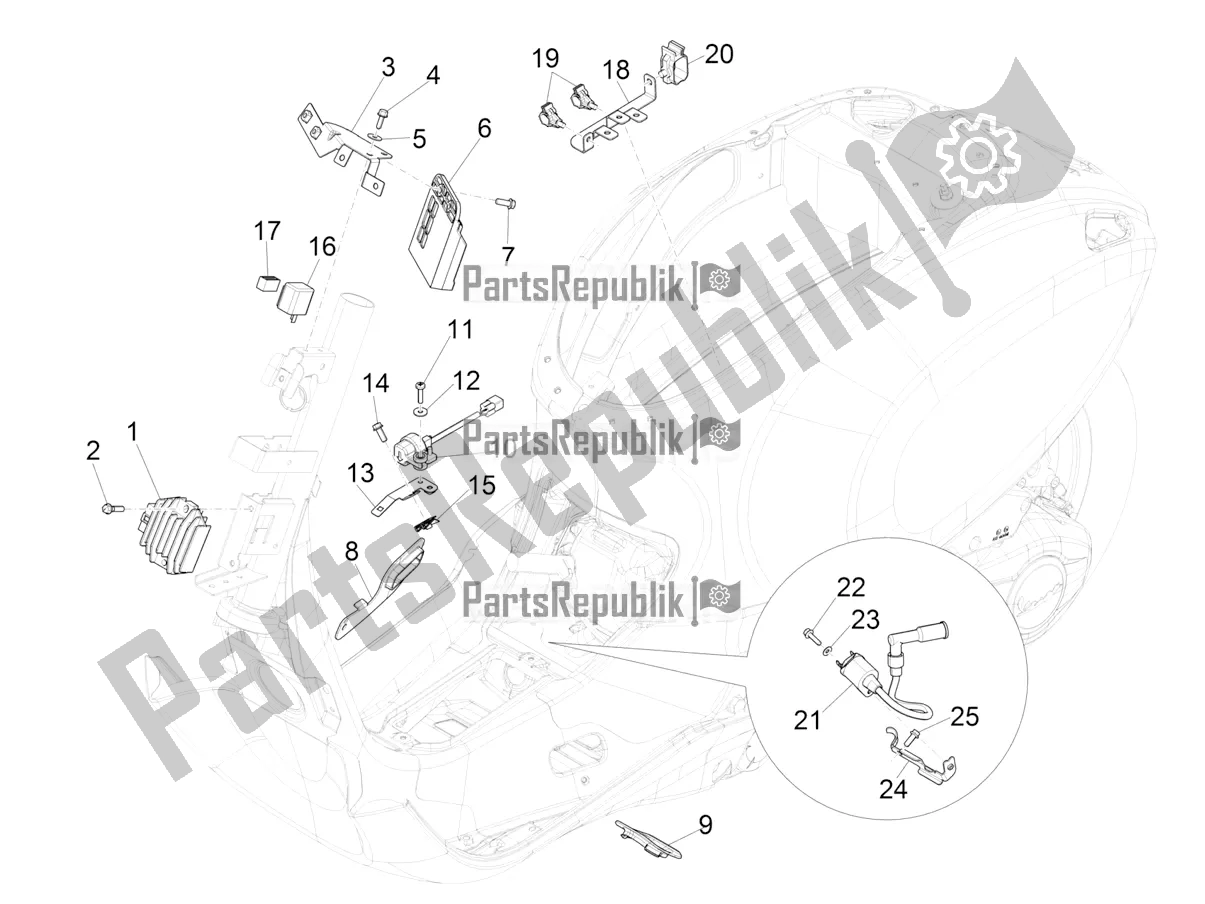 All parts for the Voltage Regulators - Electronic Control Units (ecu) - H. T. Coil of the Vespa Primavera 50 4T 3V 2017