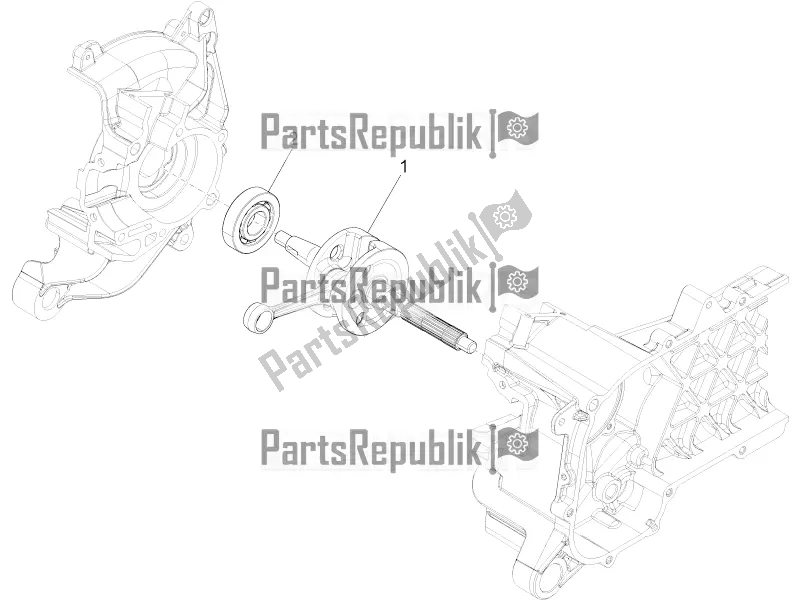 All parts for the Crankshaft of the Vespa Primavera 50 4T 3V 2018