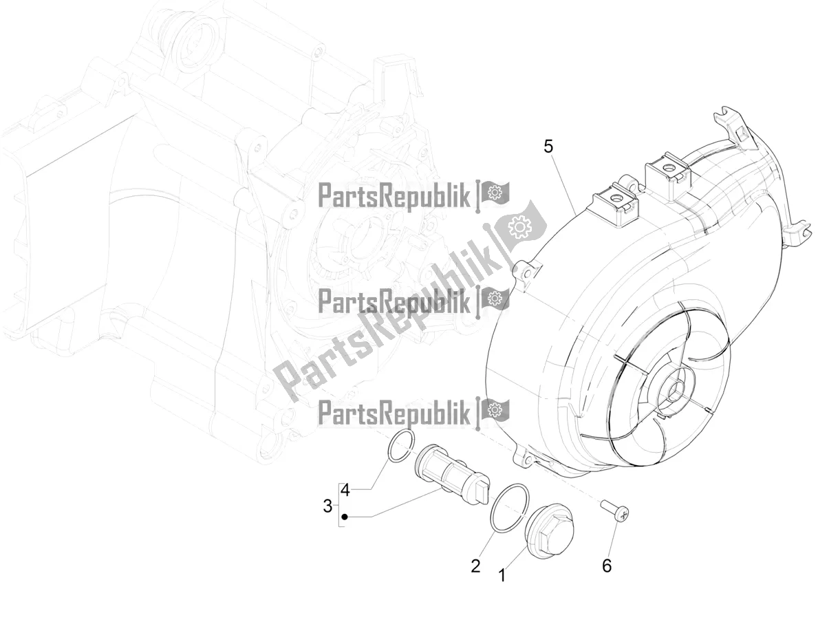 Toutes les pièces pour le Couvercle Magnéto Volant - Filtre à Huile du Vespa Primavera 50 4T 3V 2018