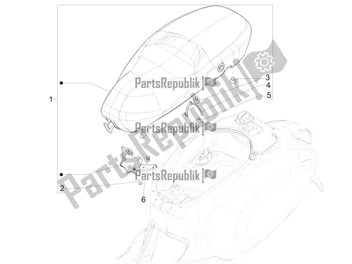 Tutte le parti per il Sella / Sedili del Vespa Primavera 50 4T 3V 2018