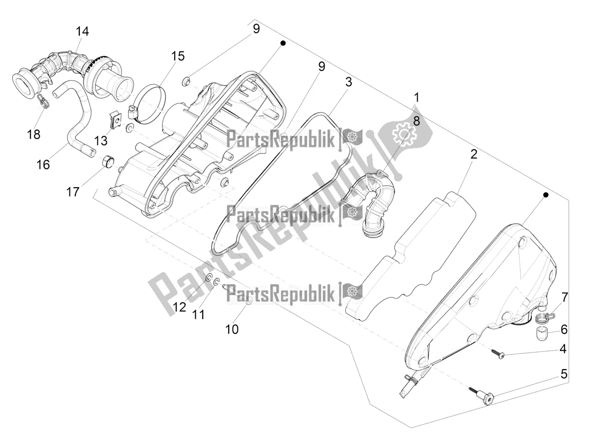 Wszystkie części do Filtr Powietrza Vespa Primavera 50 4T 3V 2019