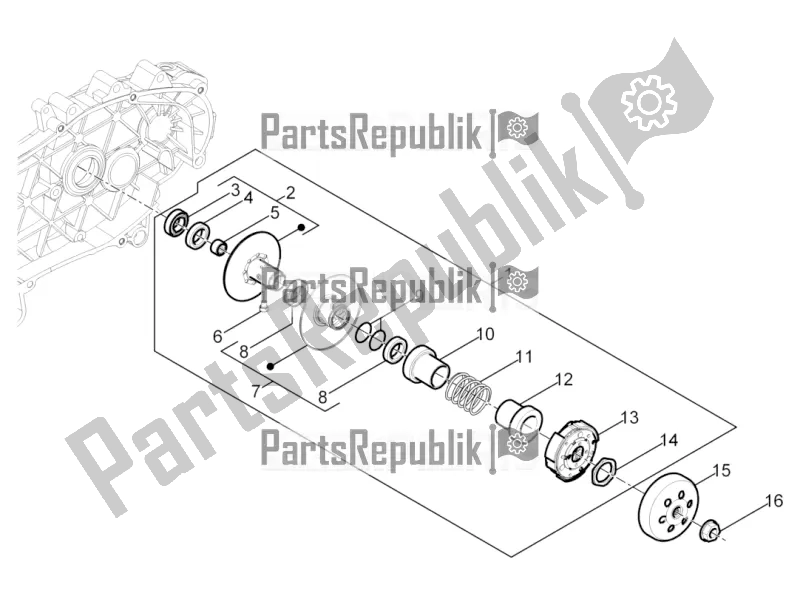 Toutes les pièces pour le Poulie Menée du Vespa Primavera 50 4T 3V 2019