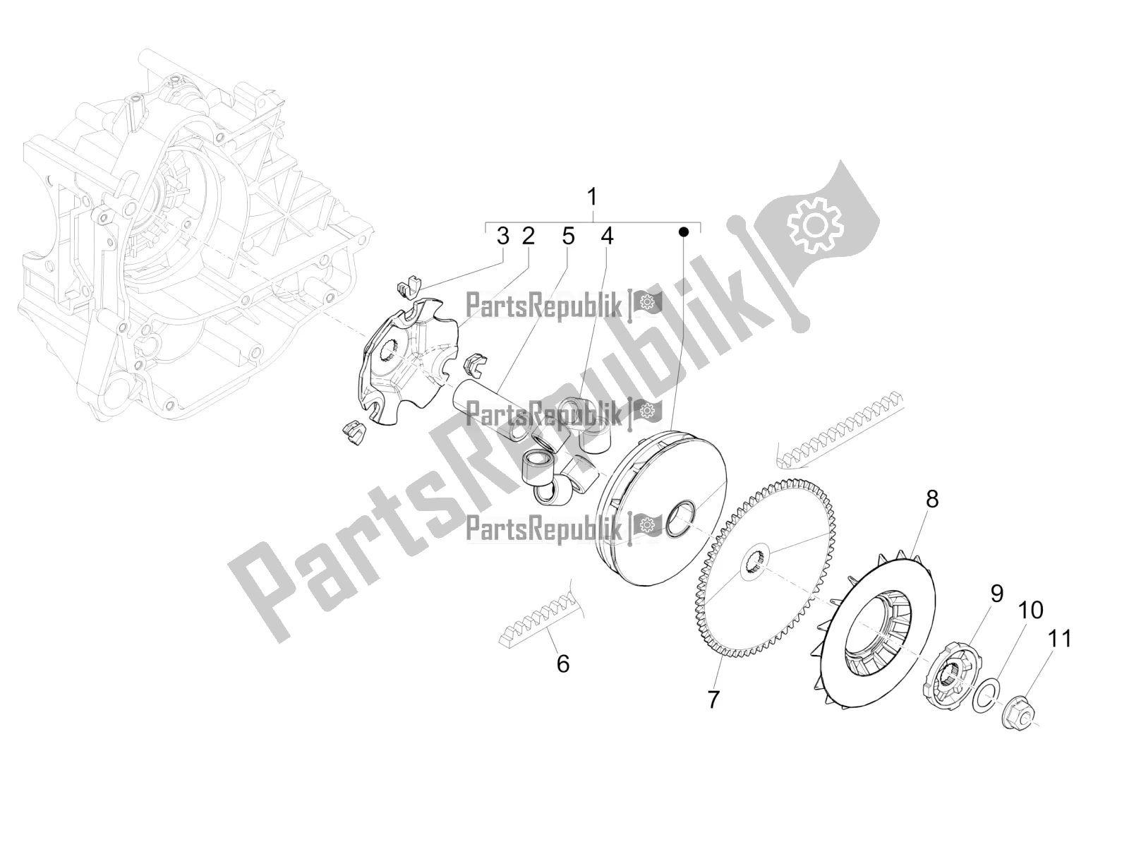 Toutes les pièces pour le Poulie Motrice du Vespa Primavera 50 4T 3V 2019