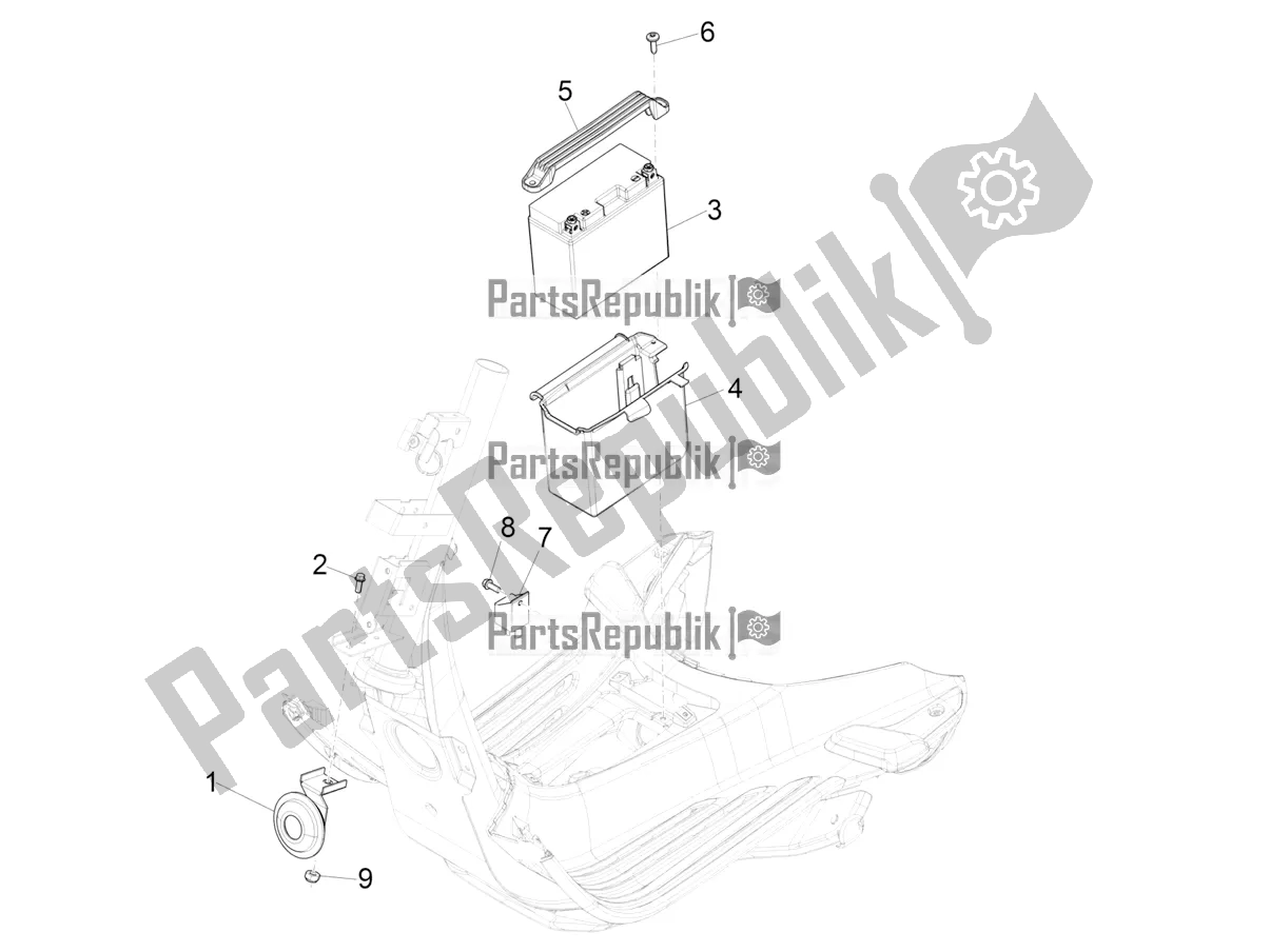 Tutte le parti per il Interruttori Del Telecomando - Batteria - Avvisatore Acustico del Vespa Primavera 50 4T 3V 2019