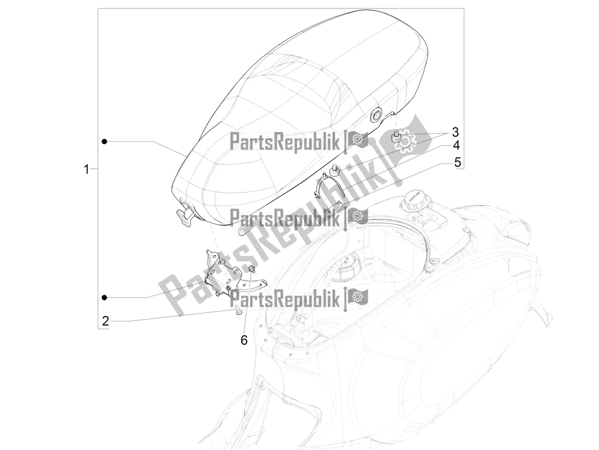 Wszystkie części do Siod? O / Siedzenia Vespa Primavera 50 4T 3V 2019