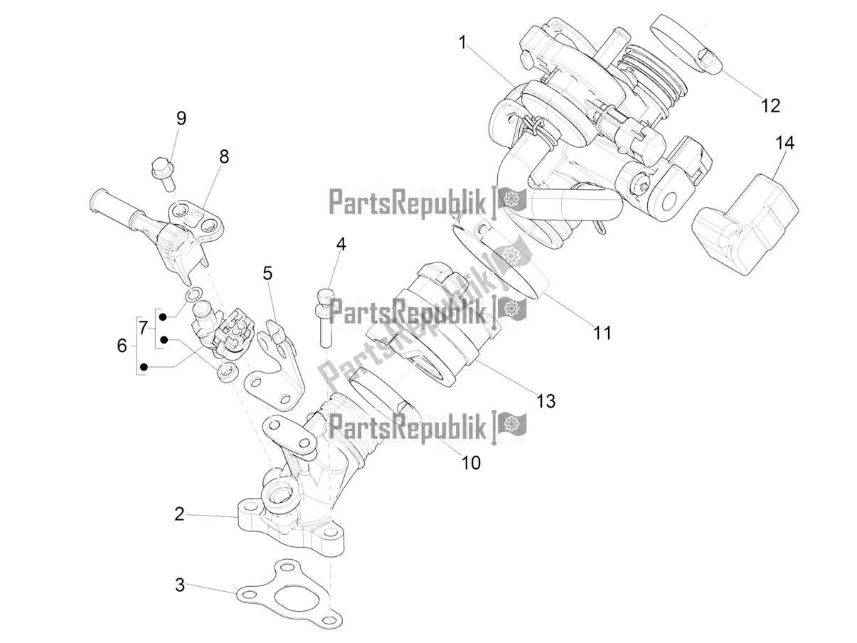 Todas las partes para Throttle Body - Injector - Induction Joint de Vespa Primavera 50 4T 3V 2019