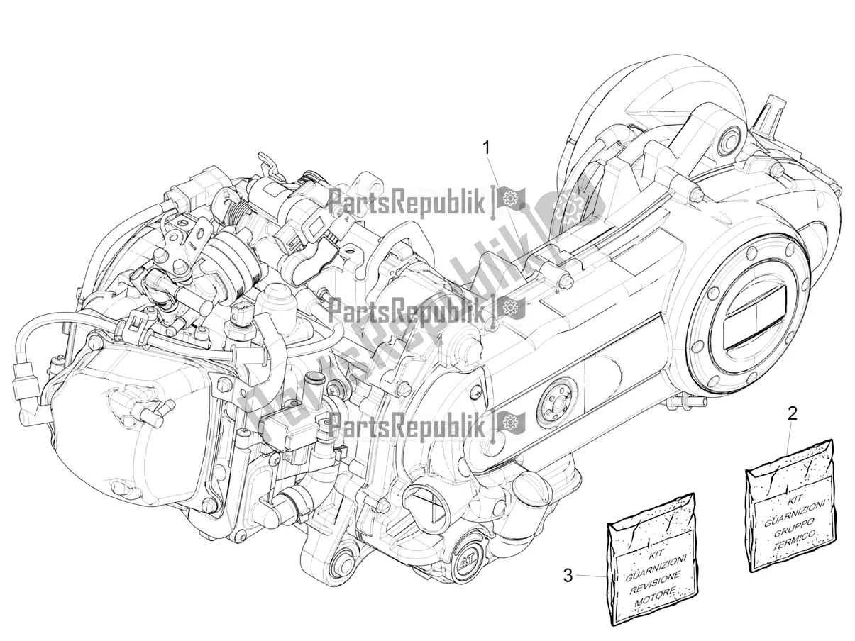 Todas as partes de Montagem De Motor do Vespa Primavera 50 4T 3V 2020