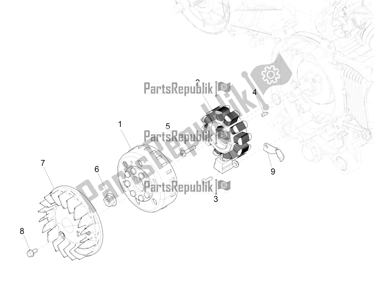 Tutte le parti per il Volano Magneto del Vespa Primavera 50 4T 3V 2020