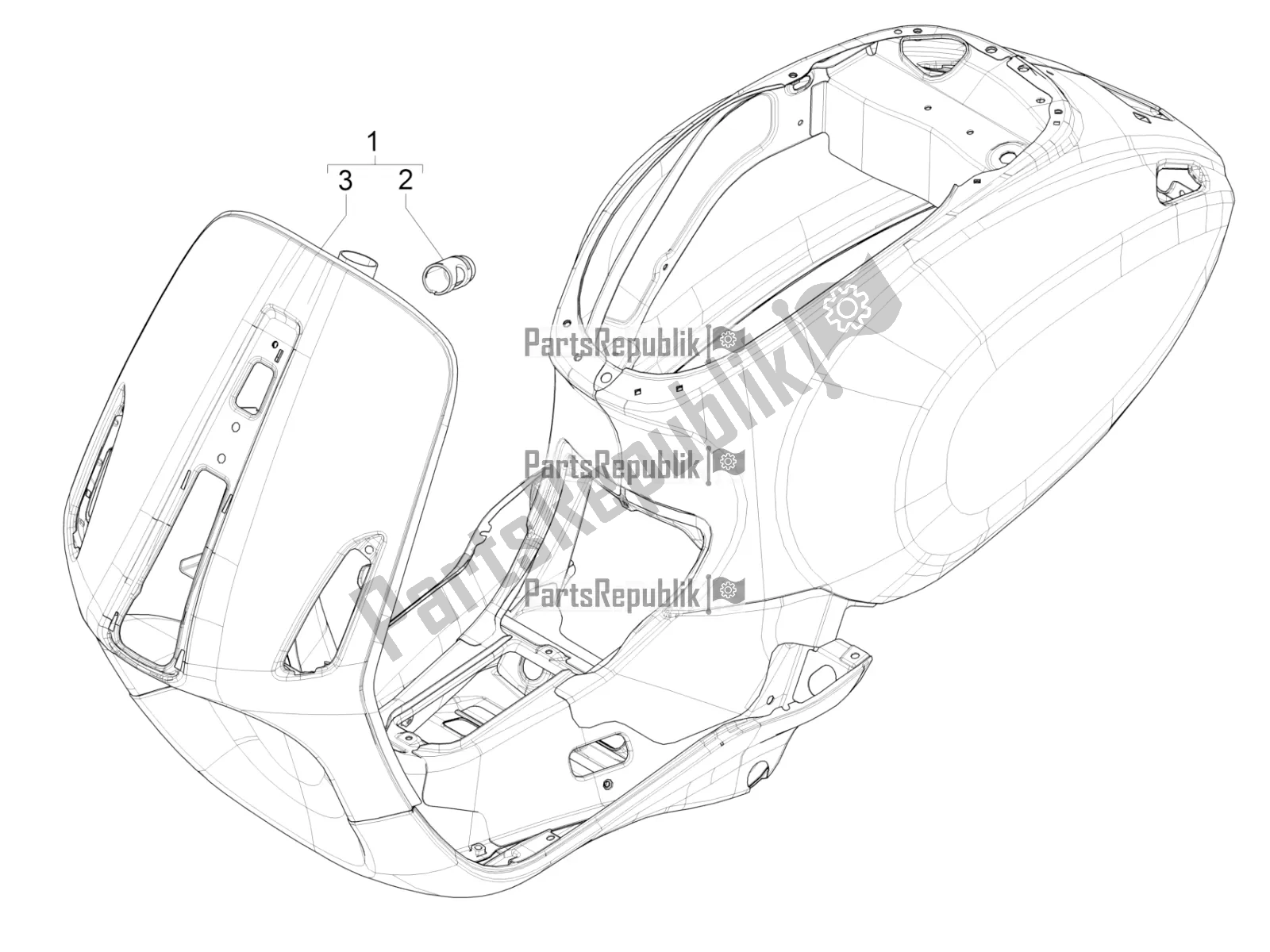 All parts for the Frame/bodywork of the Vespa Primavera 50 4T 3V 2020