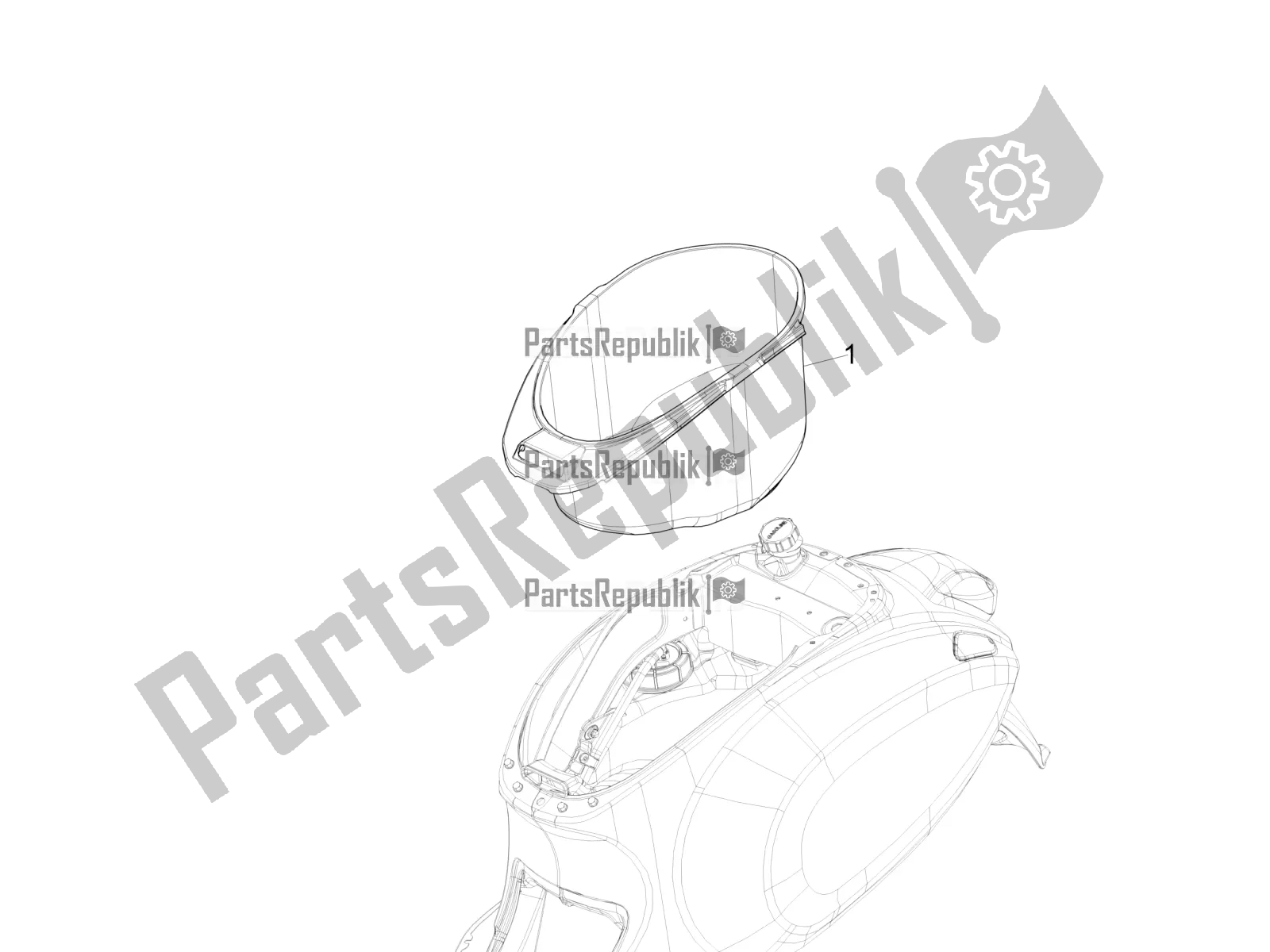 All parts for the Helmet Huosing - Undersaddle of the Vespa Primavera 50 4T 3V 2020