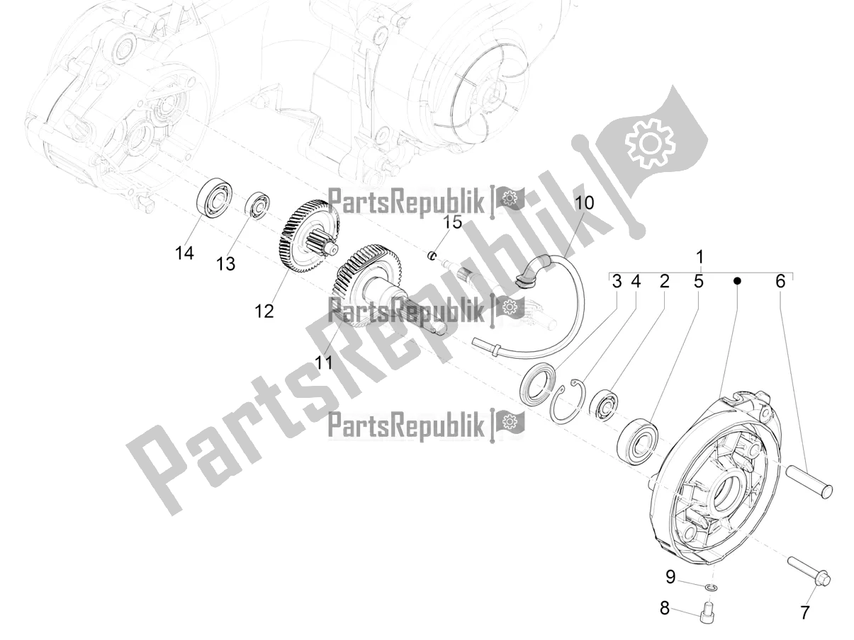 All parts for the Reduction Unit of the Vespa Primavera 50 4T 3V 2020