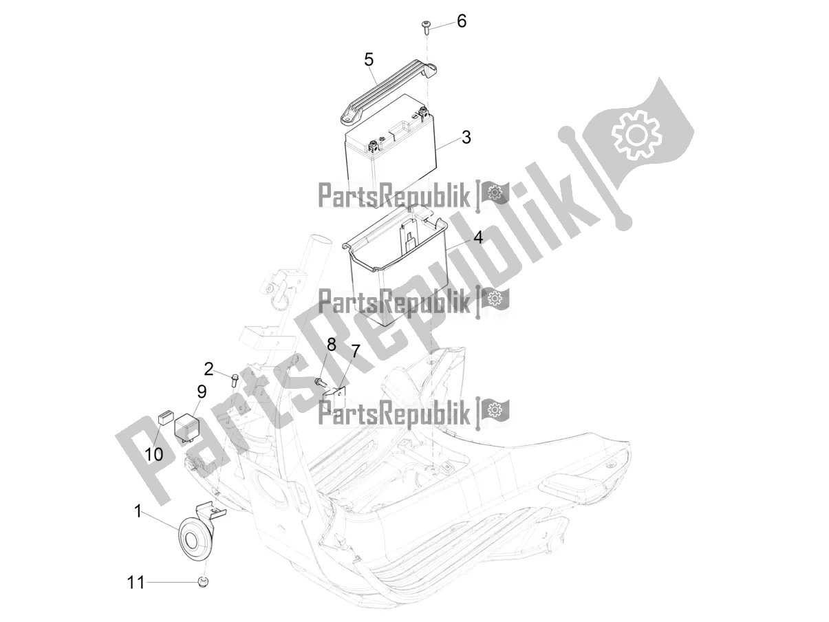 Alle onderdelen voor de Afstandsbedieningen - Batterij - Claxon van de Vespa Primavera 50 4T 3V 2020