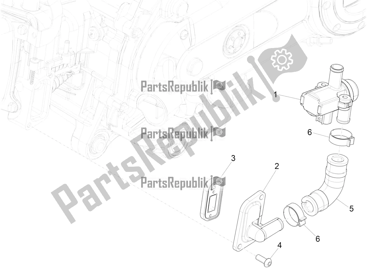 All parts for the Secondary Air Box of the Vespa Primavera 50 4T 3V 2020