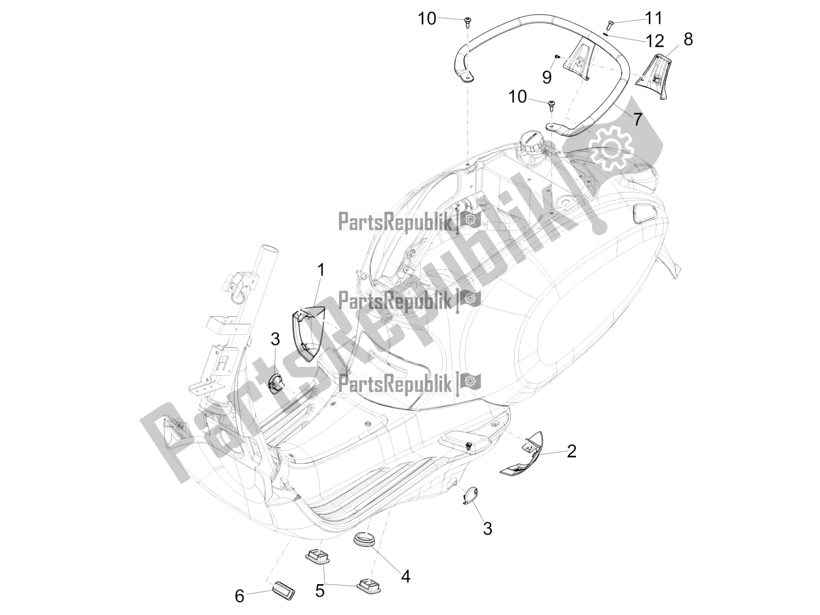 Wszystkie części do Boczna Os? Ona - Spojler Vespa Primavera 50 4T 3V 2020