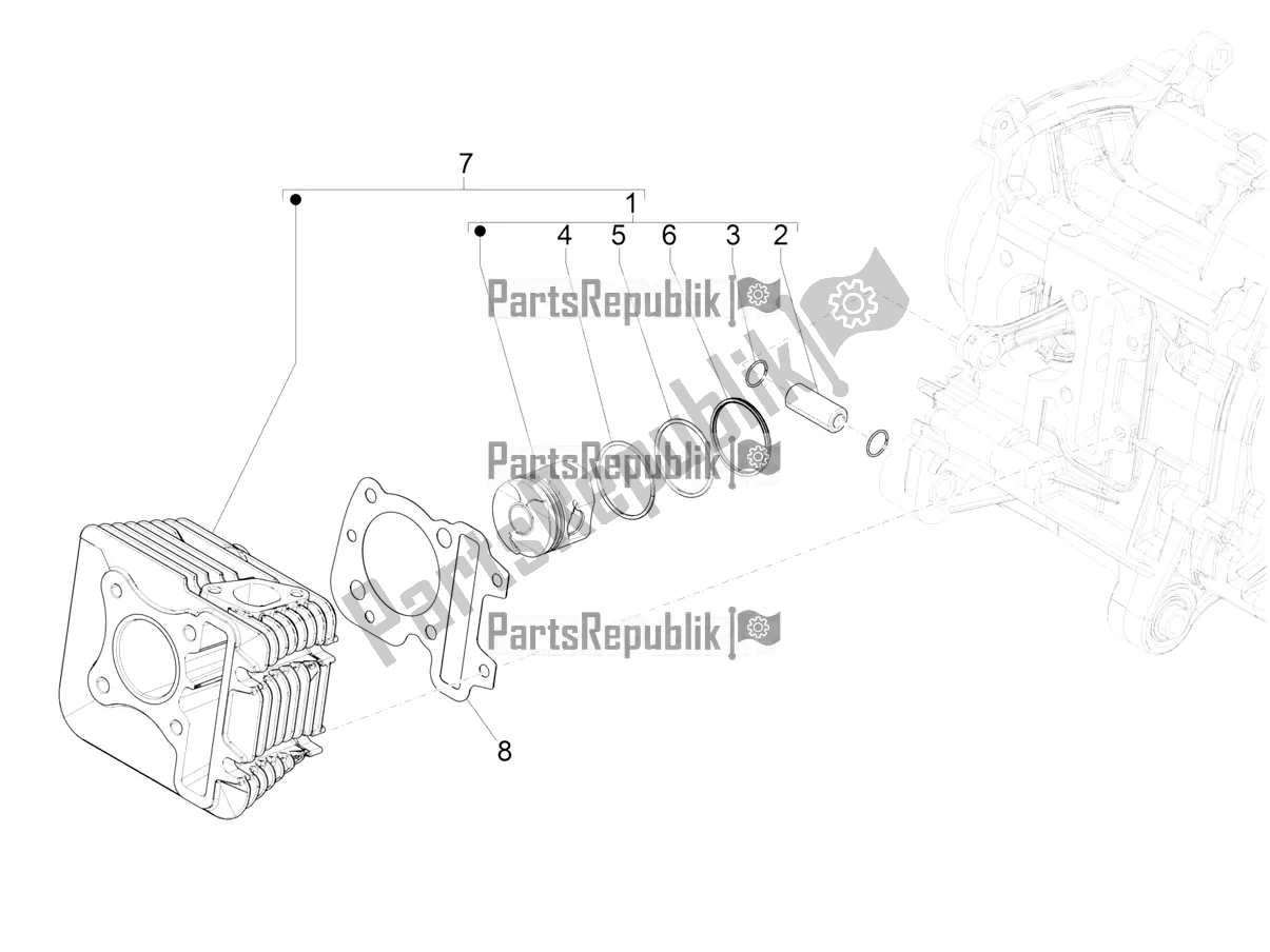 Todas las partes para Unidad De Pasador Cilindro-pistón-muñeca de Vespa Primavera 50 4T 3V 2021