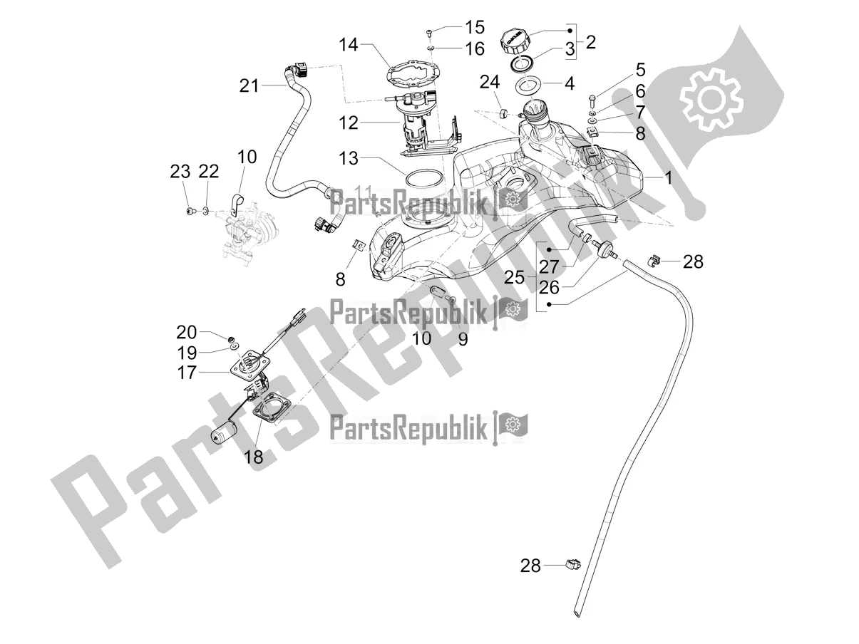 Toutes les pièces pour le Réservoir D'essence du Vespa Primavera 50 4T 3V 2021