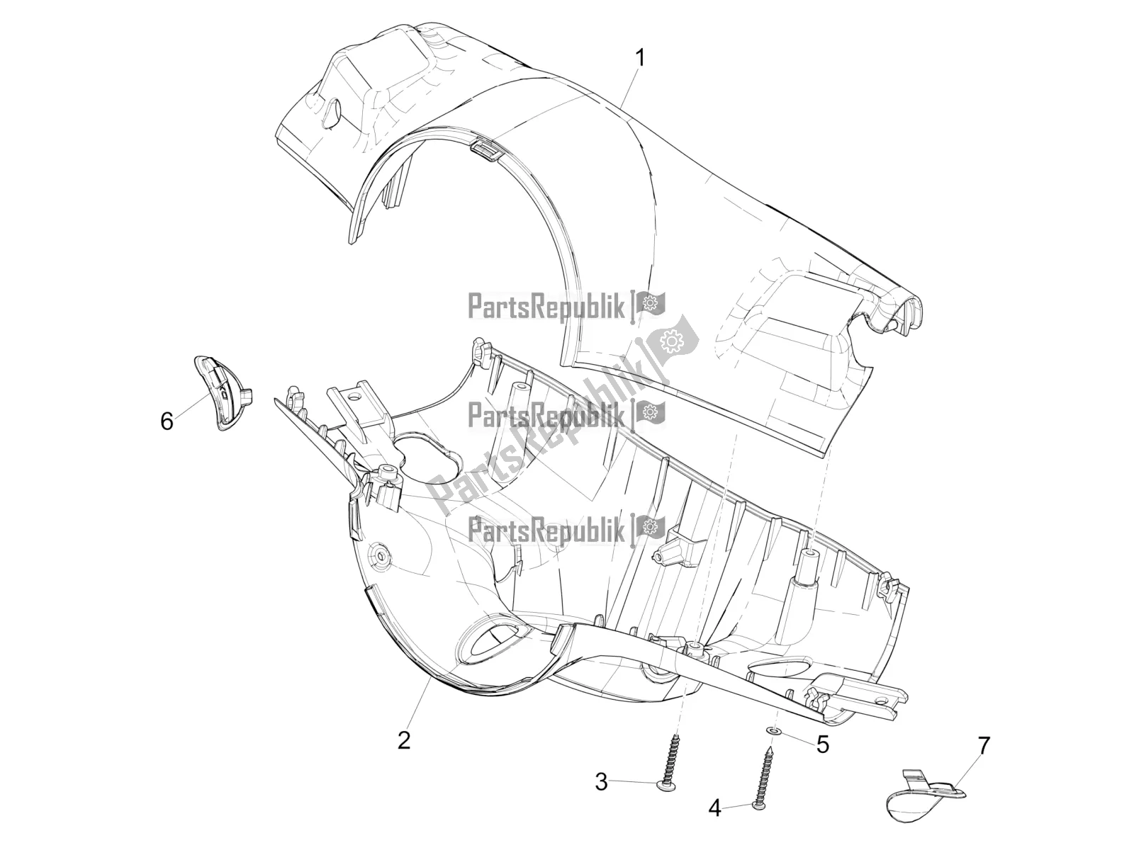 Toutes les pièces pour le Couvertures De Guidon du Vespa Primavera 50 4T 3V 2021