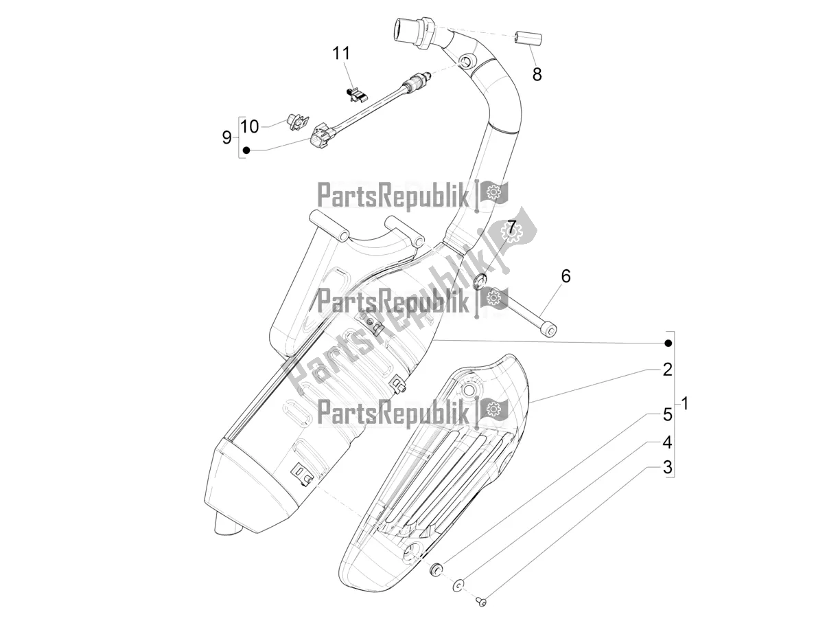 All parts for the Silencer of the Vespa Primavera 50 4T 3V 2021