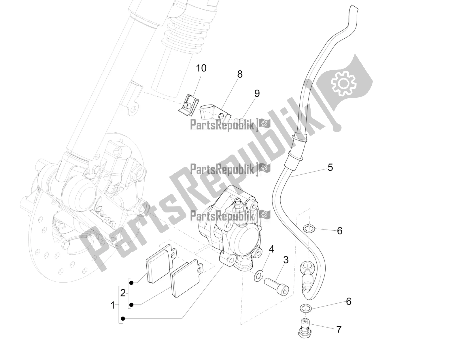 Todas las partes para Tubos De Frenos - Pinzas de Vespa Primavera 50 4T 3V 2022