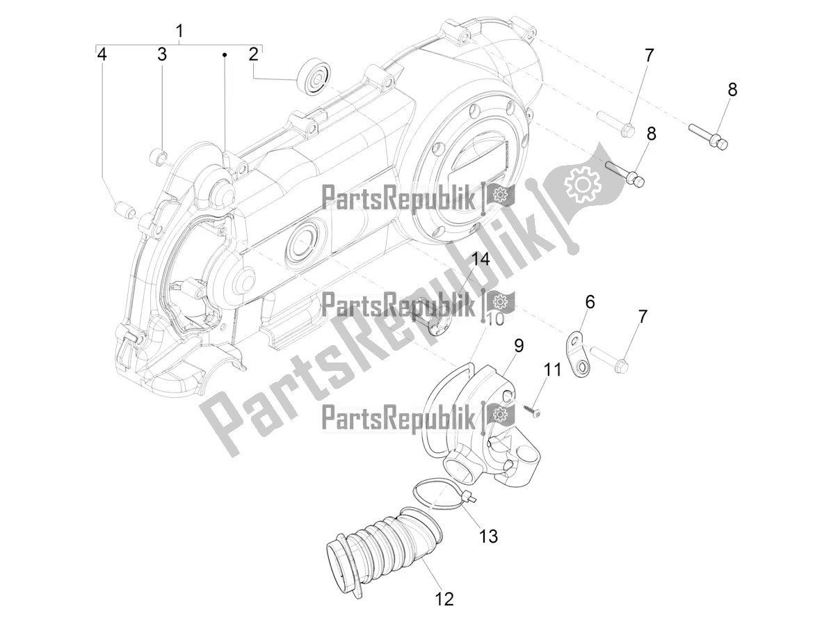 Wszystkie części do Pokrywa Skrzyni Korbowej - Ch? Odzenie Skrzyni Korbowej Vespa Primavera 50 4T 3V 2022