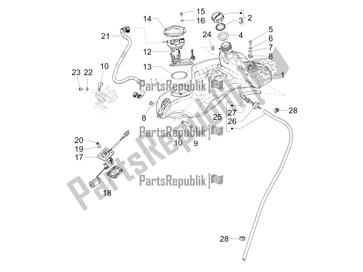 Todas las partes para Depósito De Combustible de Vespa Primavera 50 4T 3V 2022