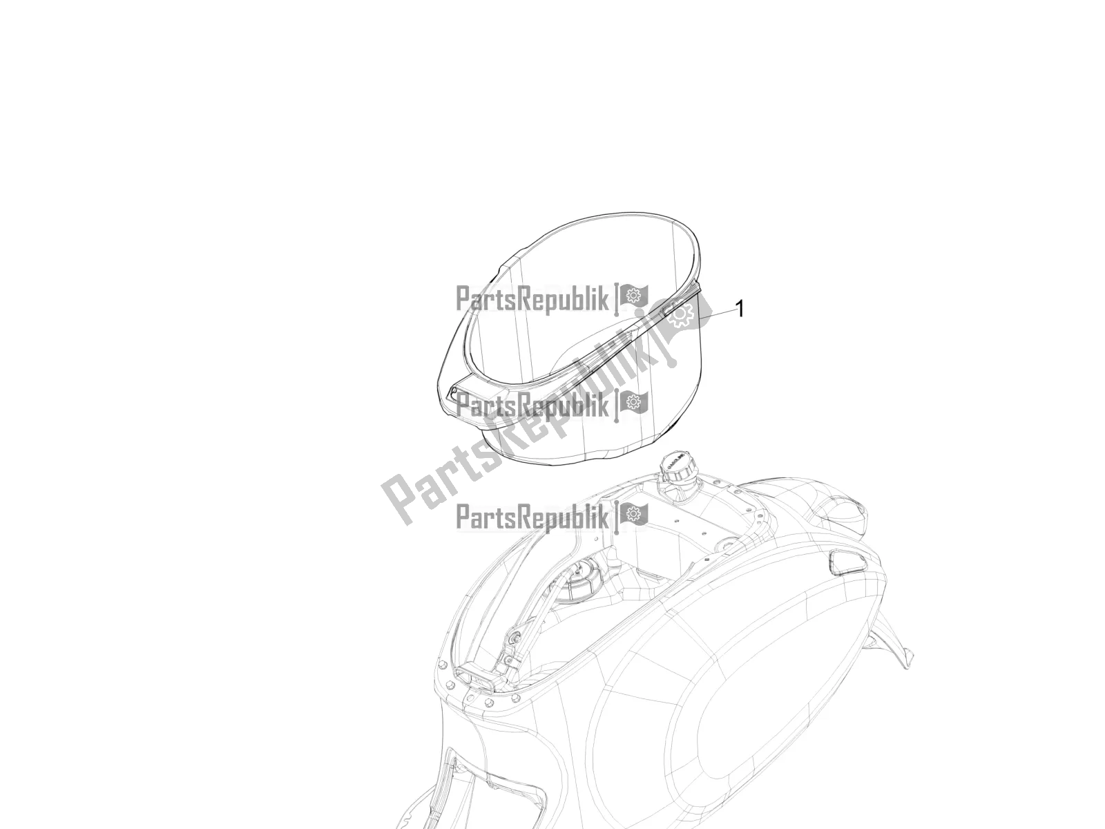 All parts for the Helmet Huosing - Undersaddle of the Vespa Primavera 50 4T 3V 2022