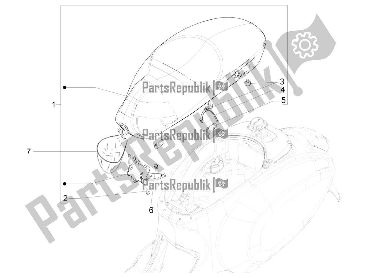 Alle onderdelen voor de Zadel / Stoelen van de Vespa Primavera 50 4T 3V 2022