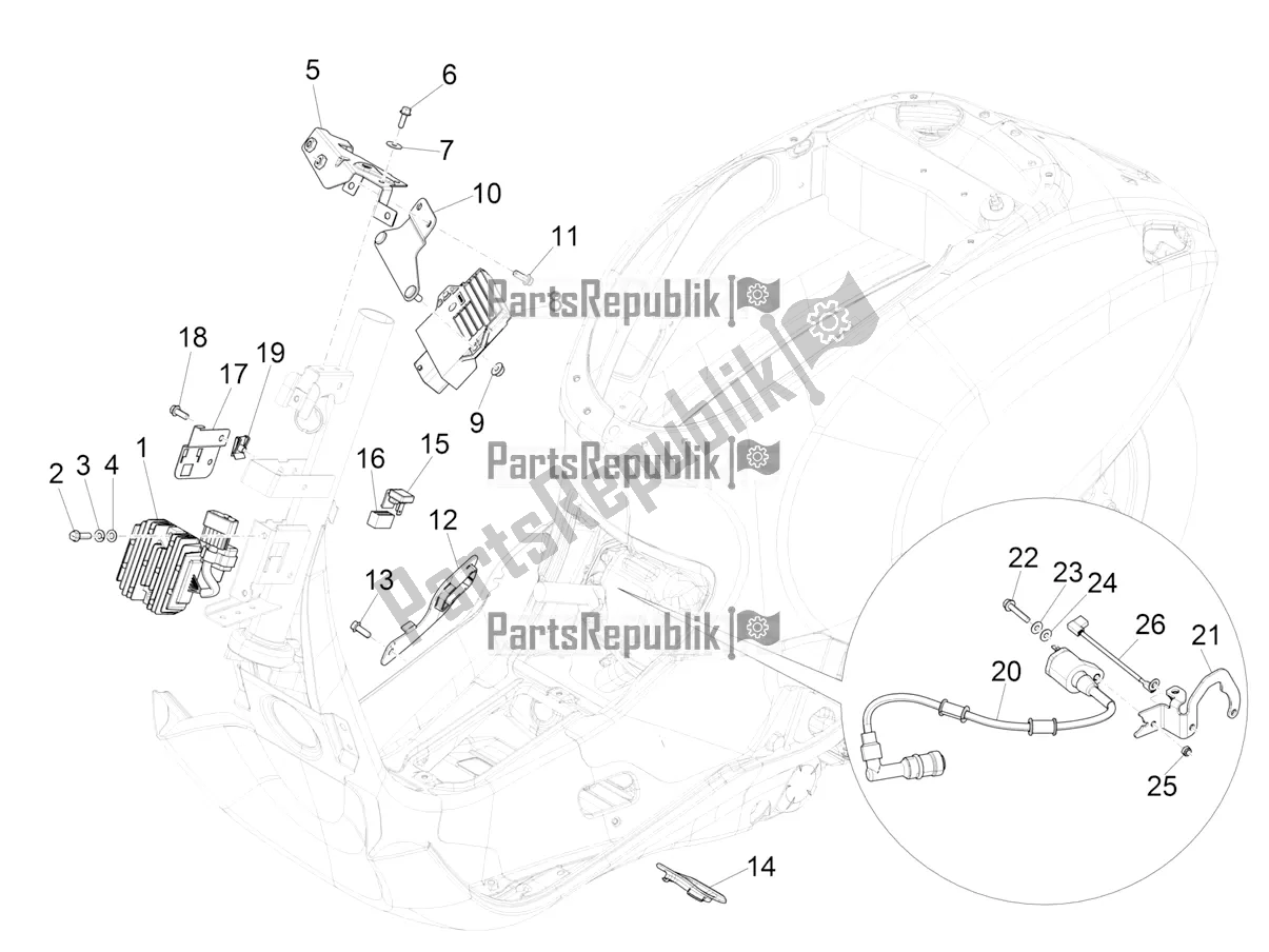 Wszystkie części do Regulatory Napi? Cia - Elektroniczne Jednostki Steruj? Ce (ecu) - H. T. Cewka Vespa Primavera 50 4T 3V 2022