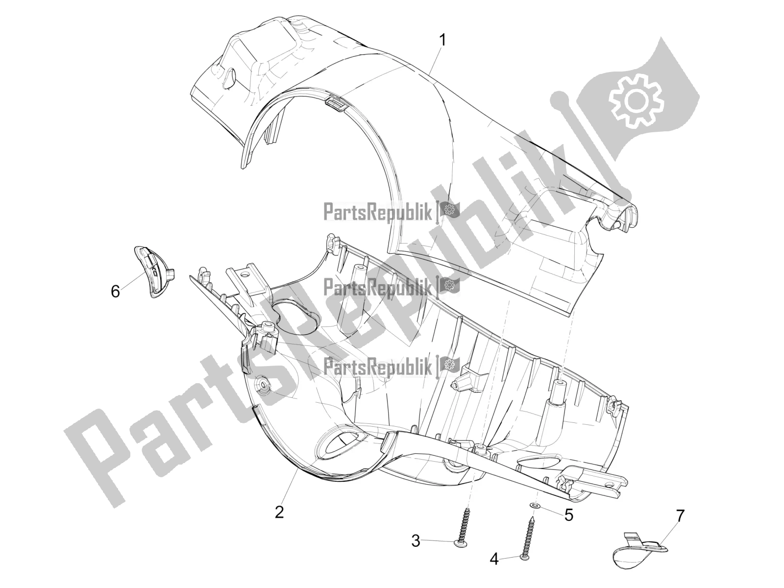 Toutes les pièces pour le Couvertures De Guidon du Vespa Primavera 50 4T 3V E4 2020