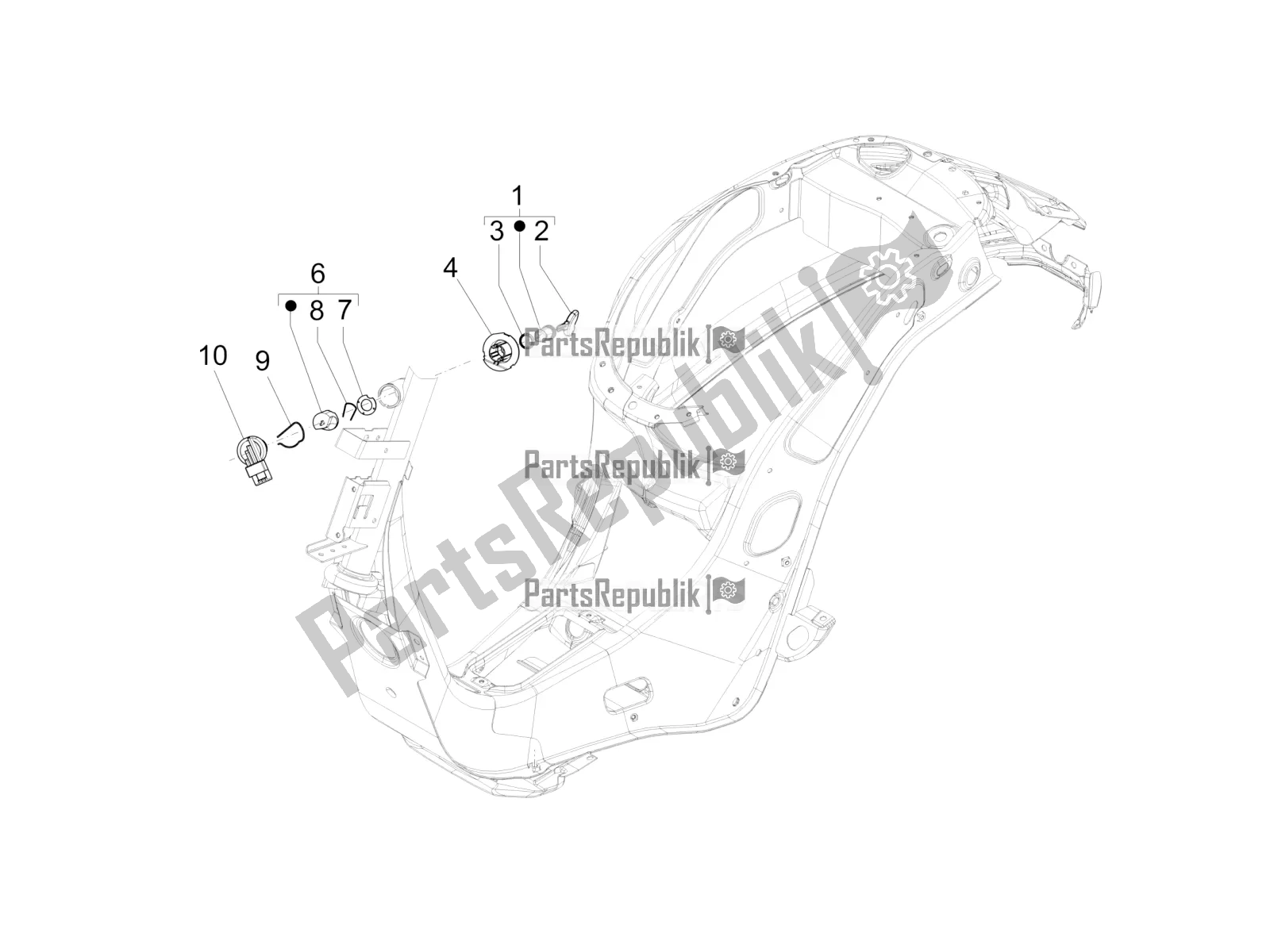 All parts for the Locks of the Vespa Primavera 50 4T 3V E4 2020