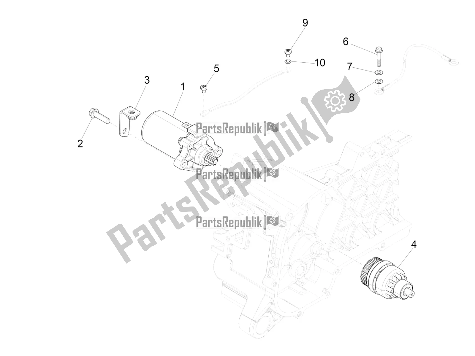 Toutes les pièces pour le Stater - Démarreur électrique du Vespa Primavera 50 4T 3V E4 2020