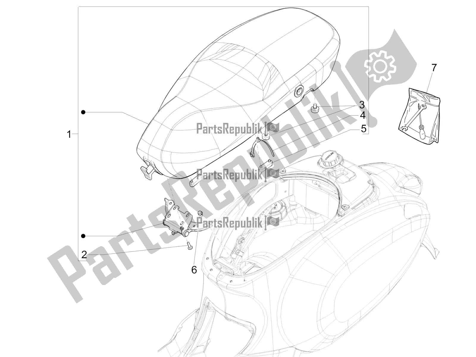 Todas las partes para Silla De Montar / Asientos de Vespa Primavera 50 4T 3V USA 2019