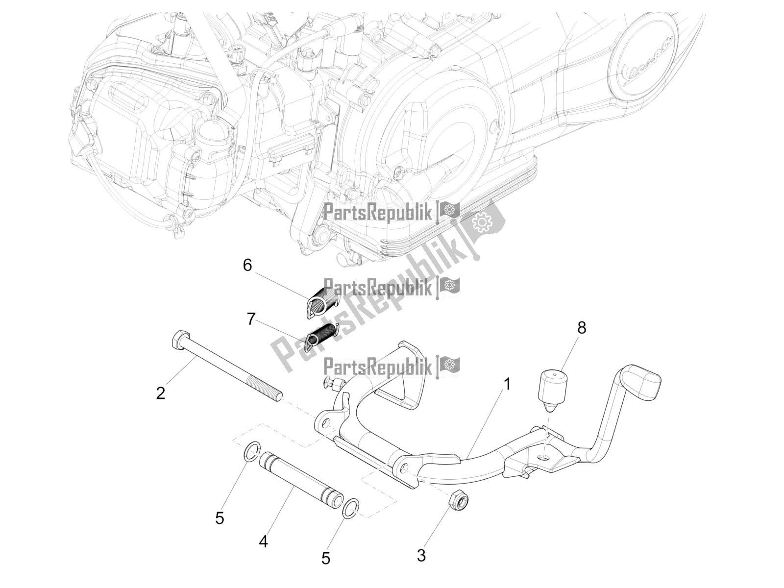 Toutes les pièces pour le Des Stands du Vespa Primavera 50 4T 3V USA 2019