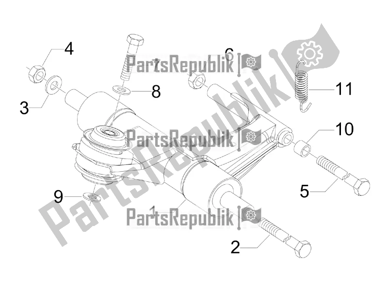 Toutes les pièces pour le Bras Oscillant du Vespa Primavera 50 4T 3V USA 2019